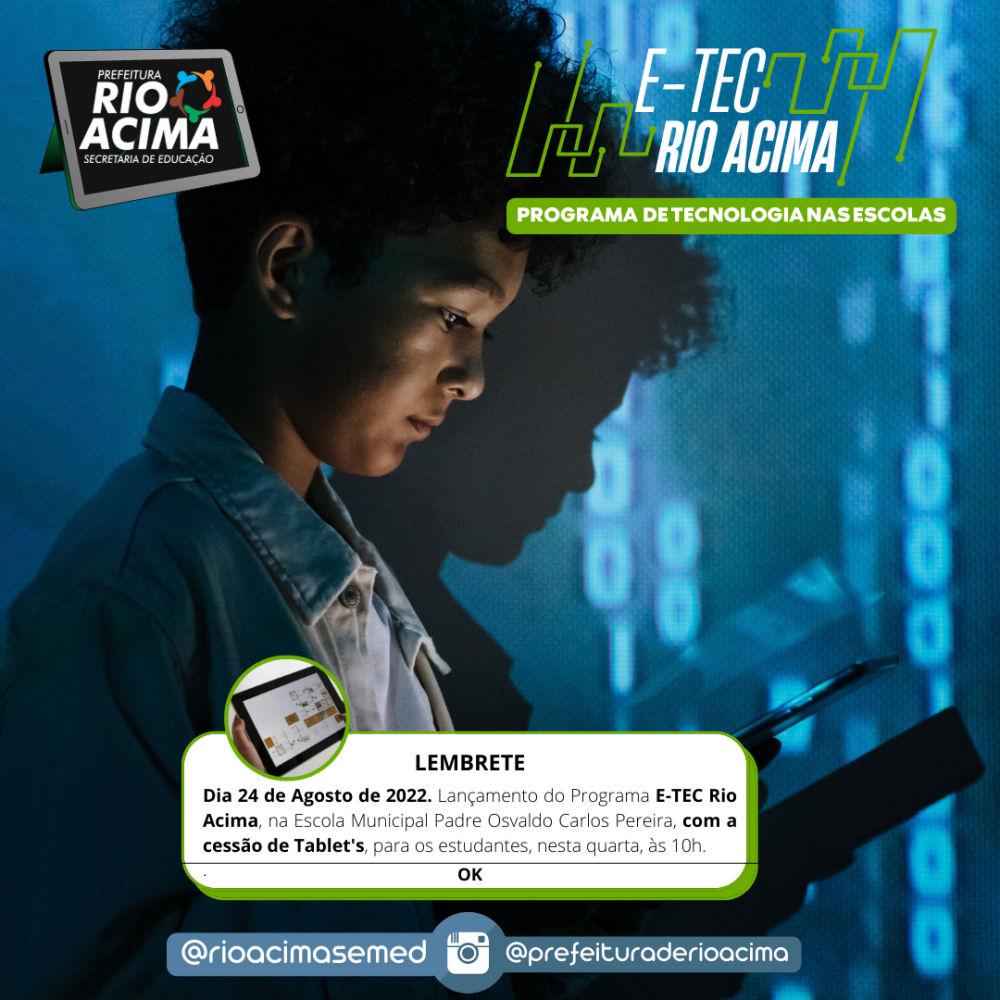 Prefeitura inicia cessão de Tablets na Escola Padre Osvaldo