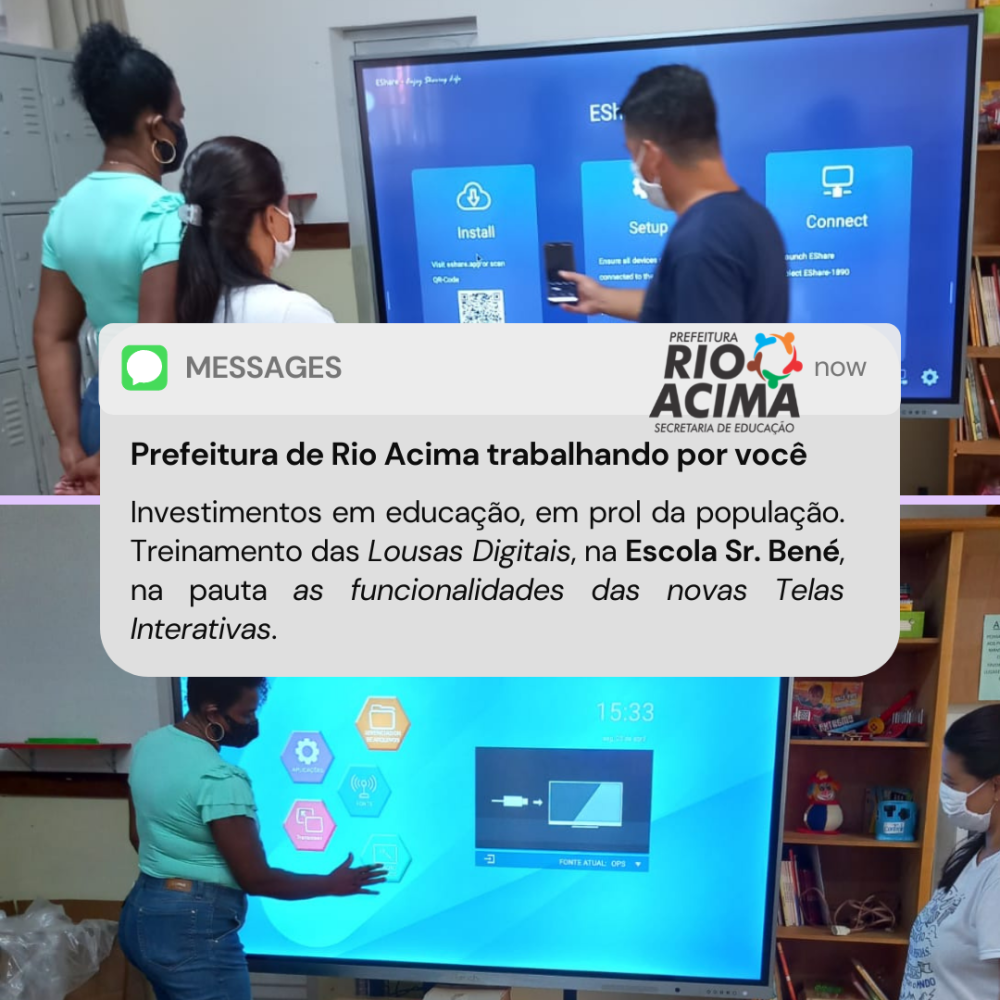 Telas Interativas em todas as salas de aula