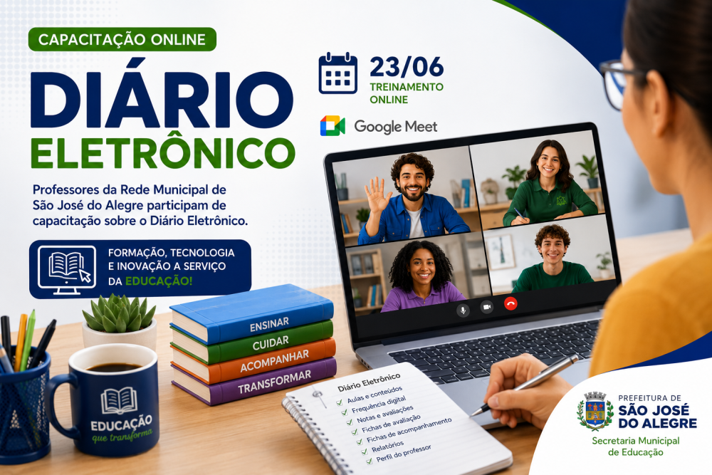 Professores da Rede Municipal participam de capacitação online sobre o Diário Eletrônico