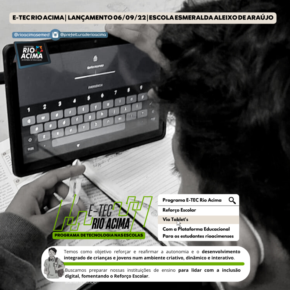 Prefeitura inicia cessão de tablets na Escola Esmeralda Aleixo de Araújo